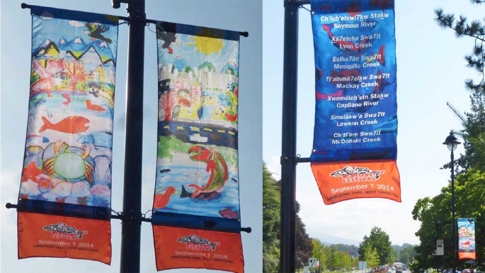 New street banners have popped up along two major North Shore thoroughfares that aim to remind commuters that wildlife also travels through the area.